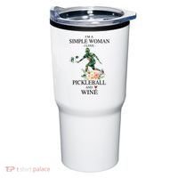 PICKLEBALL AND WINE I'M A SIMPLE WOMAN Tumbler thumb 0