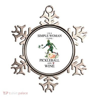 PICKLEBALL AND WINE I'M A SIMPLE WOMAN Ornament