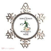 PICKLEBALL AND WINE I'M A SIMPLE WOMAN Ornament thumb 0