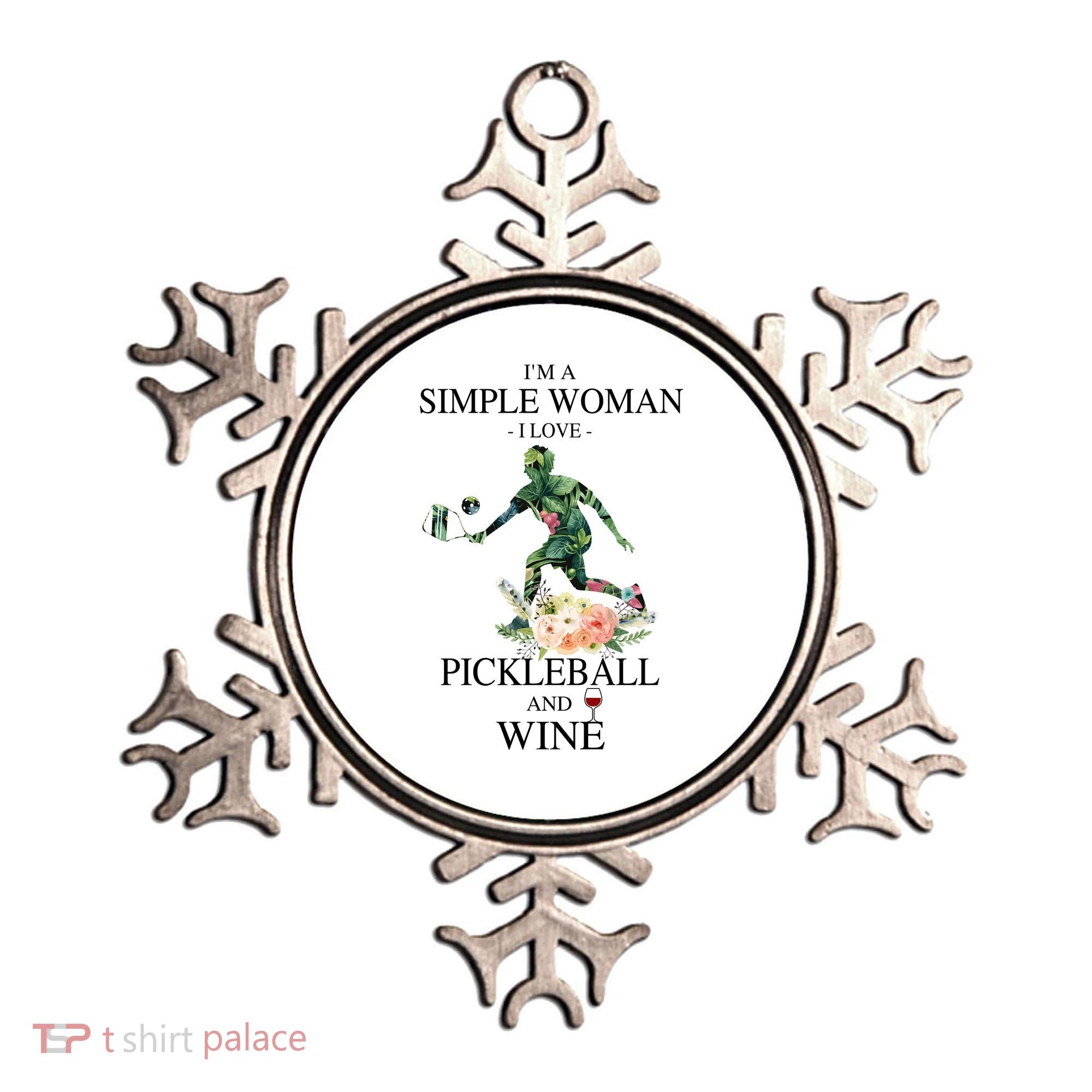 PICKLEBALL AND WINE I'M A SIMPLE WOMAN Ornament