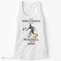 PICKLEBALL AND WINE I'M A SIMPLE WOMAN Women's Tank Top thumb 0