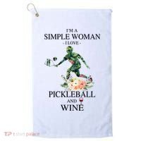 PICKLEBALL AND WINE I'M A SIMPLE WOMAN Golf Towel thumb 0