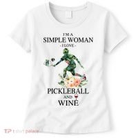 PICKLEBALL AND WINE I'M A SIMPLE WOMAN Women's T-Shirt thumb 0