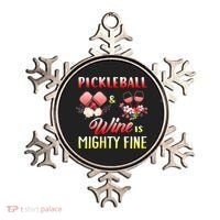 PICKLEBALL AND WINE IS MIGHTY FINE Ornament thumb 0