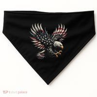Patriotic American With Eagle And Usa Flag USA-Made Doggie Bandana thumb 0