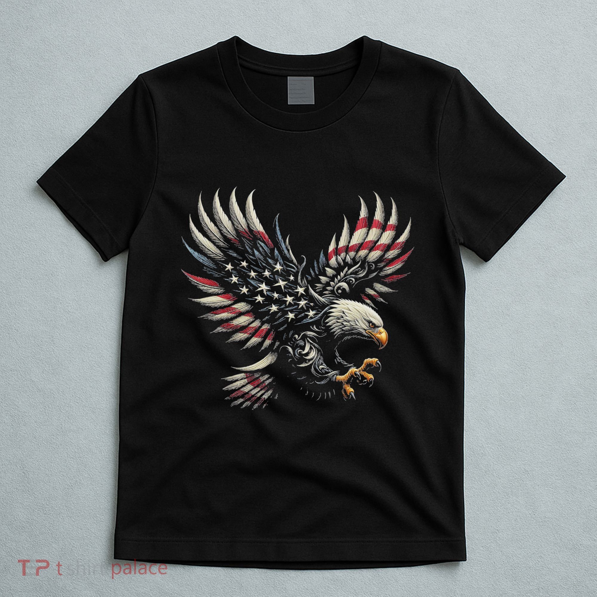 Patriotic American With Eagle And Usa Flag T-Shirt