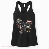 Patriotic American With Eagle And Usa Flag Women's Tank Top thumb 0
