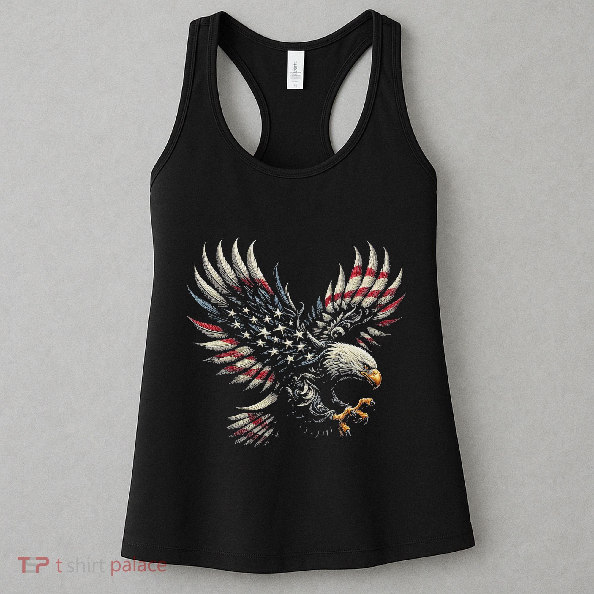 Patriotic American With Eagle And Usa Flag Women's Tank Top