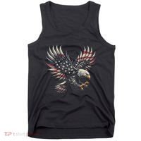 Patriotic American With Eagle And Usa Flag Tank Top thumb 0