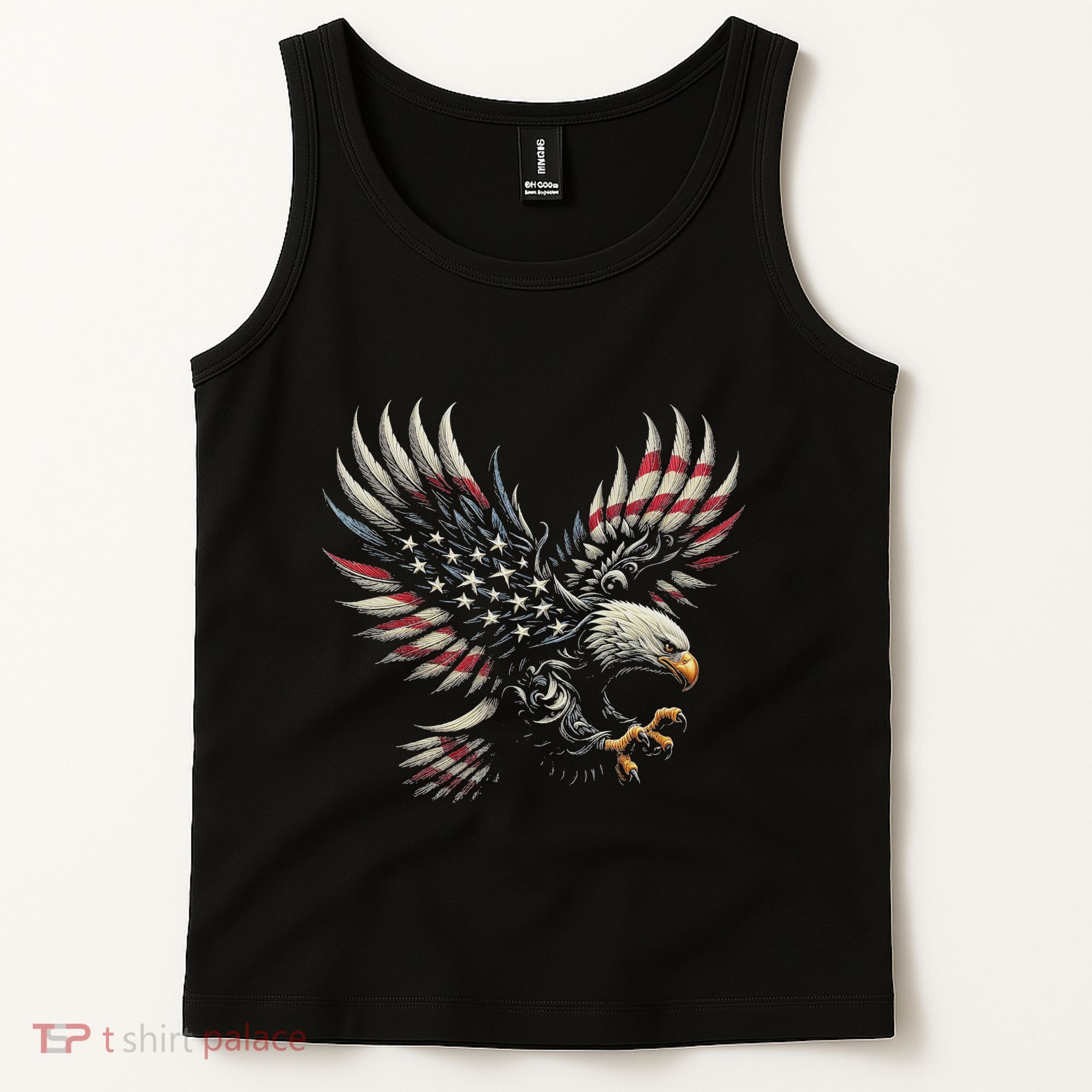 Patriotic American With Eagle And Usa Flag Tank Top