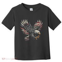 Patriotic American With Eagle And Usa Flag Toddler T-Shirt thumb 0