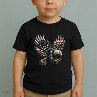 Patriotic American With Eagle And Usa Flag Toddler T-Shirt thumb 2
