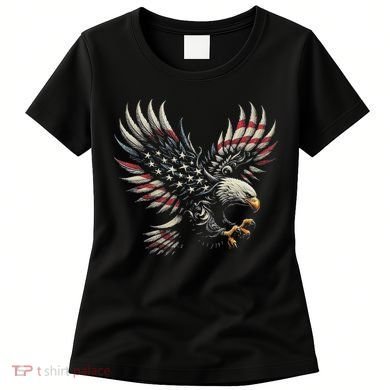 Patriotic American With Eagle And Usa Flag Women's T-Shirt