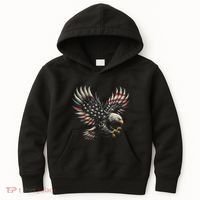 Patriotic American With Eagle And Usa Flag Kids Hoodie thumb 0