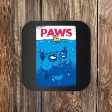 Paws Angry Cat Movie Poster Coaster
