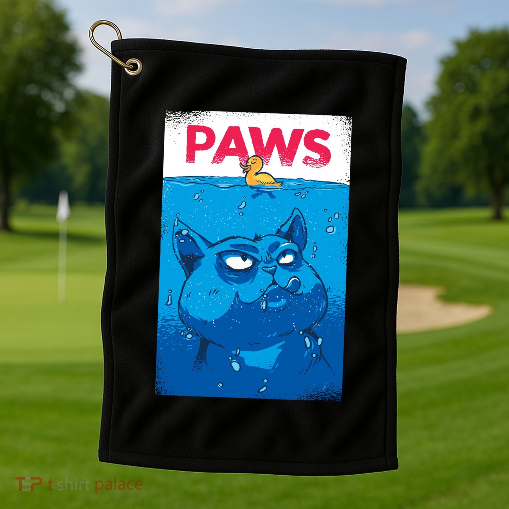 Paws Angry Cat Movie Poster Golf Towel