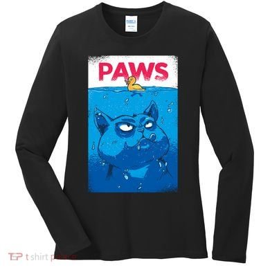 Paws Angry Cat Movie Poster Women's Long Sleeve Shirt