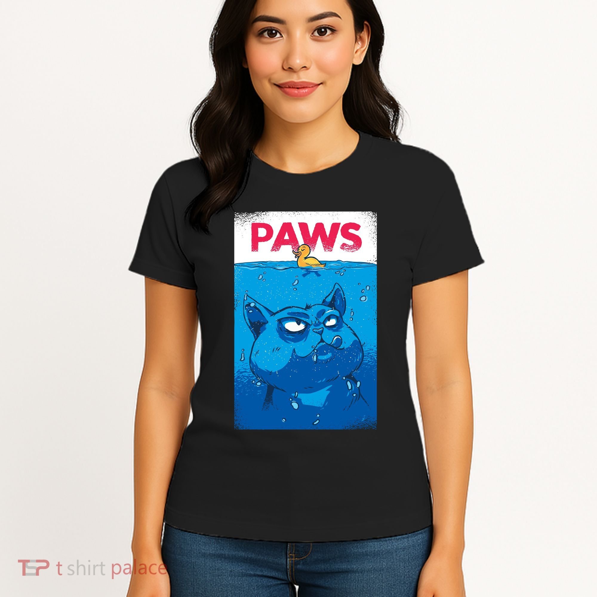 Paws Angry Cat Movie Poster Women's T-Shirt
