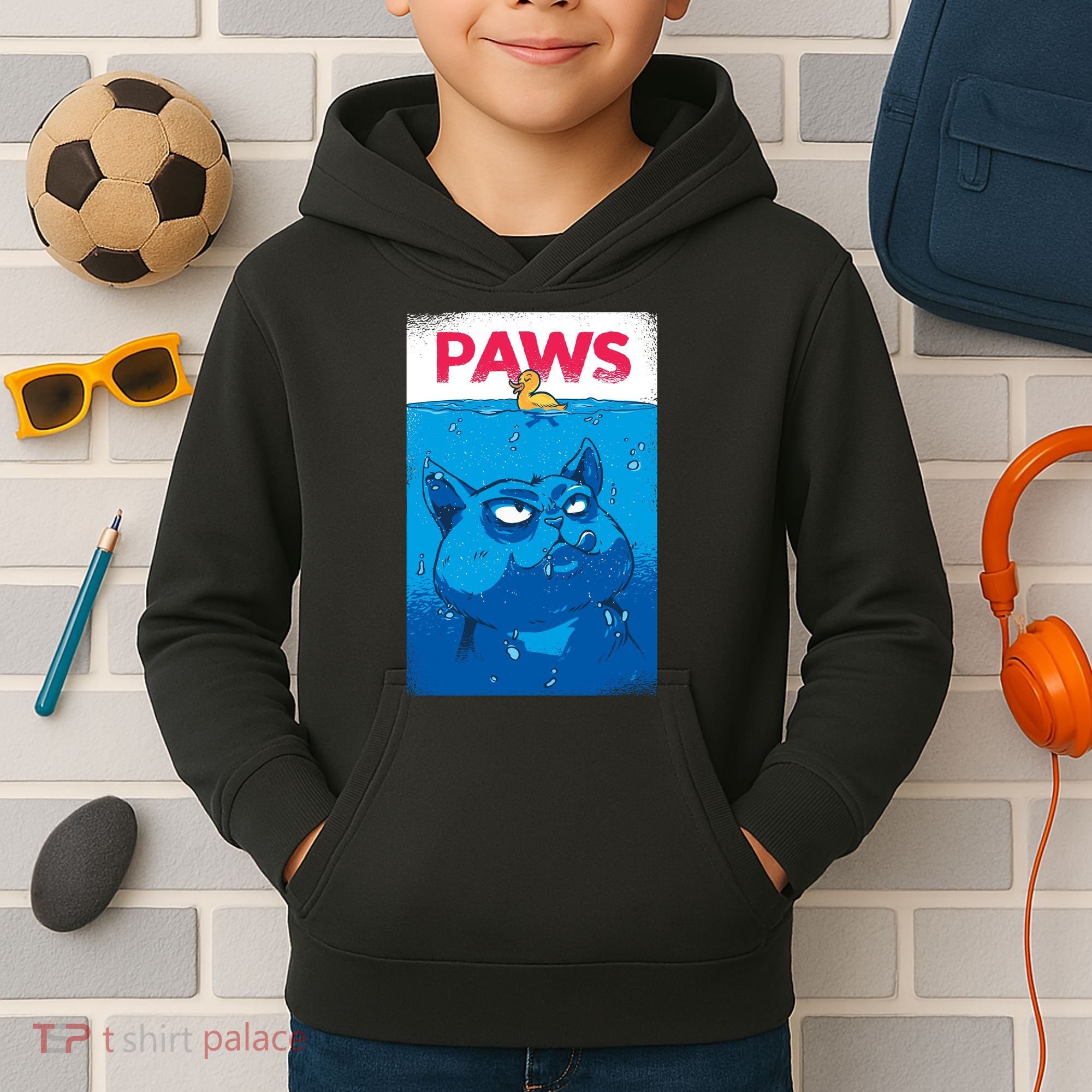 Paws Angry Cat Movie Poster Kids Hoodie