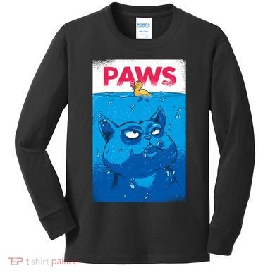 Paws Angry Cat Movie Poster Kids Long Sleeve Shirt