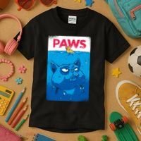 Paws Angry Cat Movie Poster Kids T-Shirt thumb 3