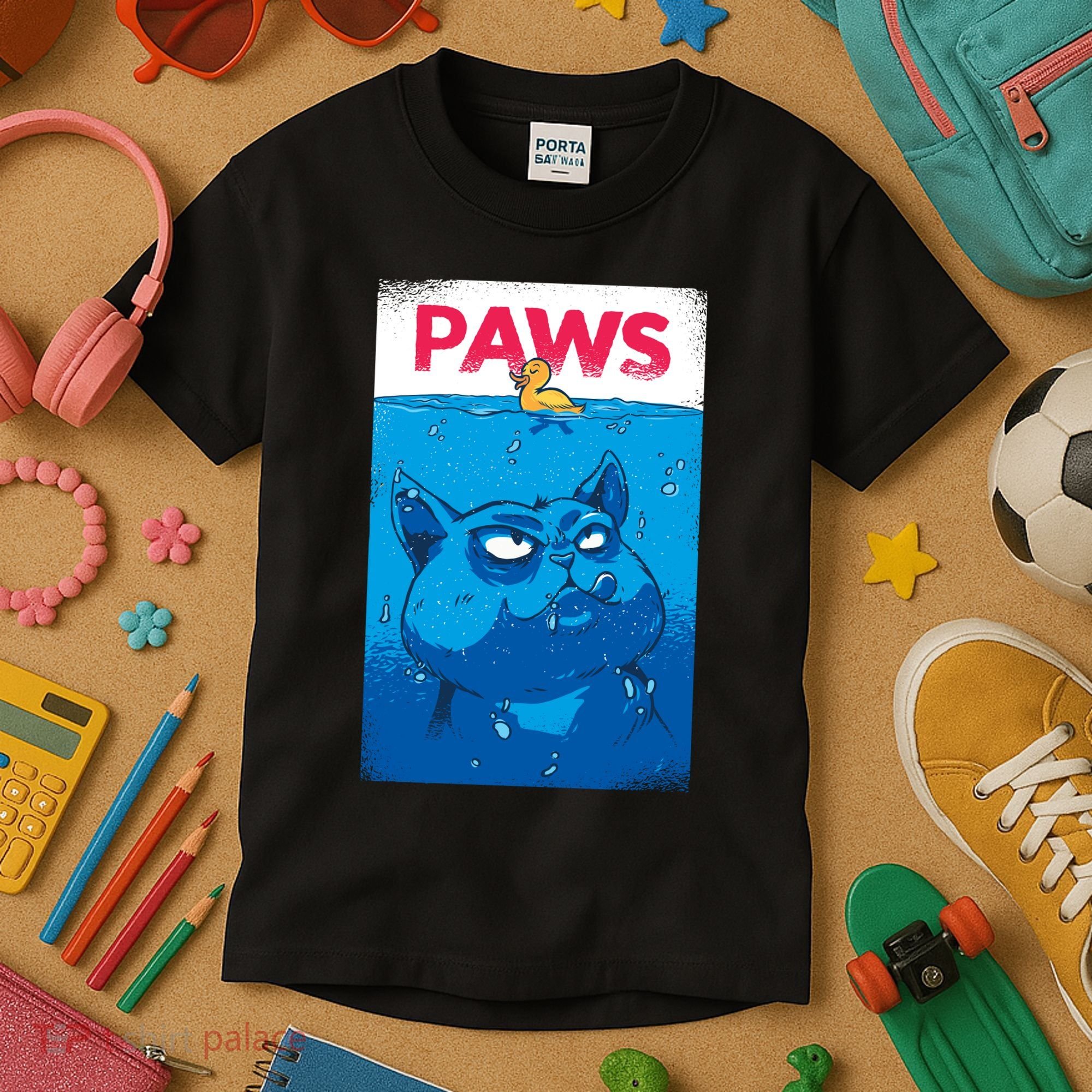 Paws Angry Cat Movie Poster Kids T-Shirt