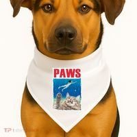 Paws Cat Movie Poster USA-Made Doggie Bandana thumb 1