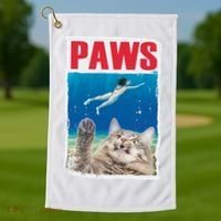 Paws Cat Movie Poster Golf Towel thumb 1