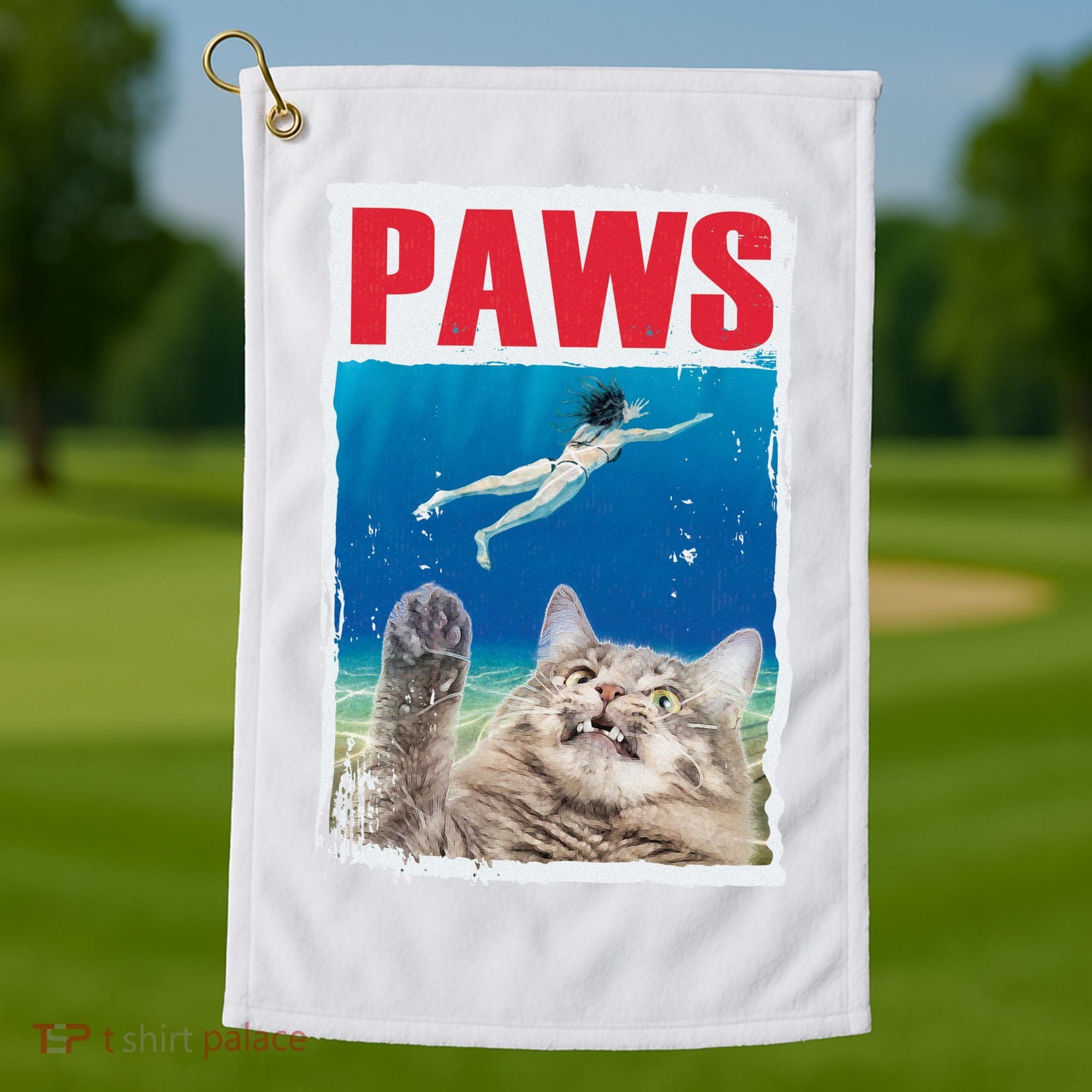 Paws Cat Movie Poster Golf Towel