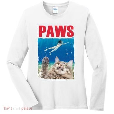 Paws Cat Movie Poster Women's Long Sleeve Shirt