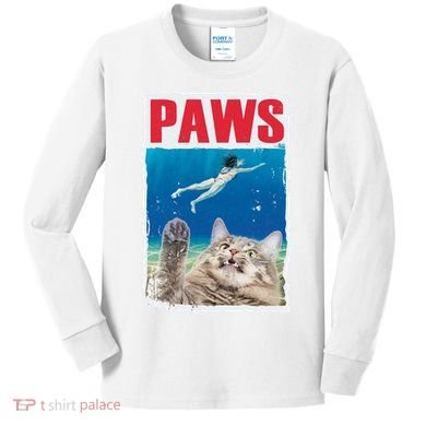 Paws Cat Movie Poster Kids Long Sleeve Shirt