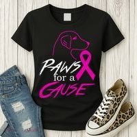 Paws For A Cause Breast Cancer Women's T-Shirt thumb 3