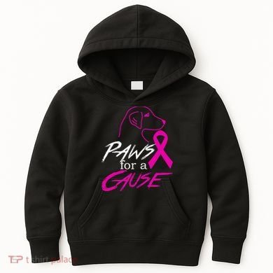 Paws For A Cause Breast Cancer Kids Hoodie