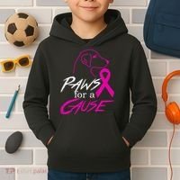 Paws For A Cause Breast Cancer Kids Hoodie thumb 2