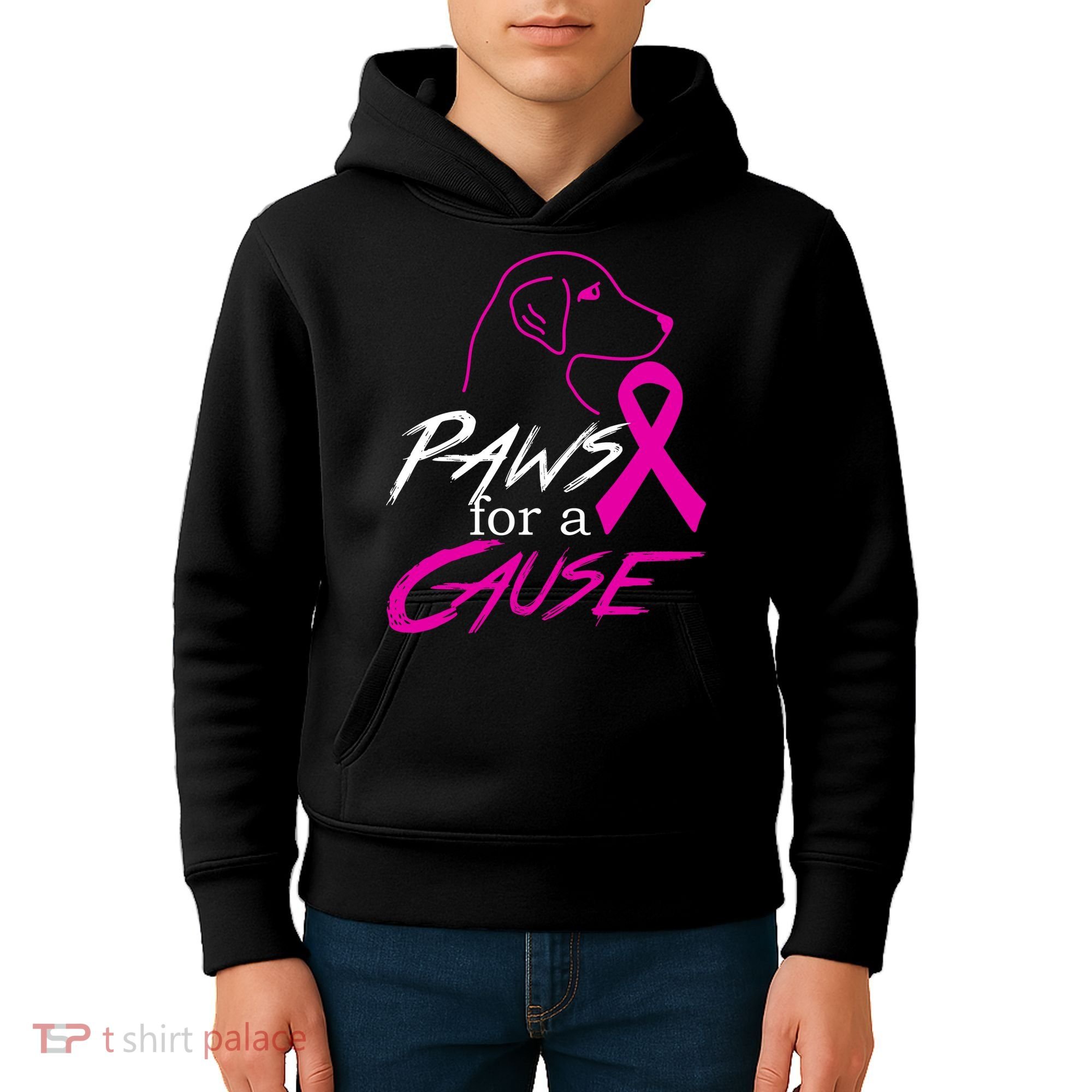 Paws For A Cause Breast Cancer Kids Hoodie