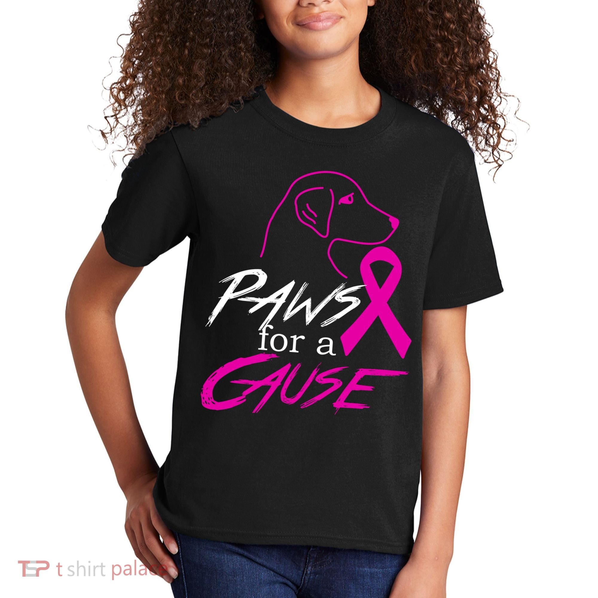 Paws For A Cause Breast Cancer Kids T-Shirt