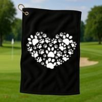 Paws Of Heart Golf Towel thumb 1