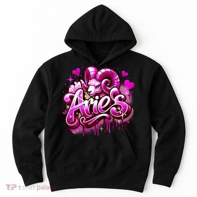 Pink Aries Zodiac Star Sign Hoodie