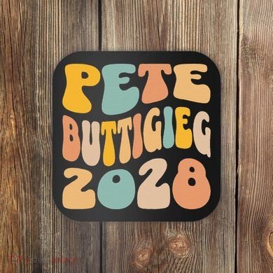 Pete Buttigieg 2028 For President Resist Wavy Election Coaster