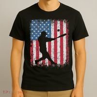 Patriotic Baseball 4th Of July Usa American Flag T-Shirt thumb 3