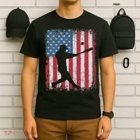 Patriotic Baseball 4th Of July Usa American Flag T-Shirt thumb 6