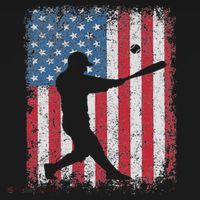 Patriotic Baseball 4th Of July Usa American Flag Women's Hoodie thumb 2