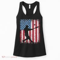 Patriotic Baseball 4th Of July Usa American Flag Women's Tank Top thumb 0