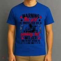 Protected By A Welder Wife Of A Welder WelderS Wife Funny Gift T-Shirt thumb 3