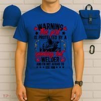 Protected By A Welder Wife Of A Welder WelderS Wife Funny Gift T-Shirt thumb 6