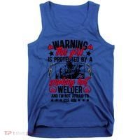 Protected By A Welder Wife Of A Welder WelderS Wife Funny Gift Tank Top thumb 0