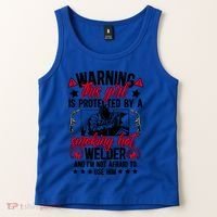 Protected By A Welder Wife Of A Welder WelderS Wife Funny Gift Tank Top thumb 2