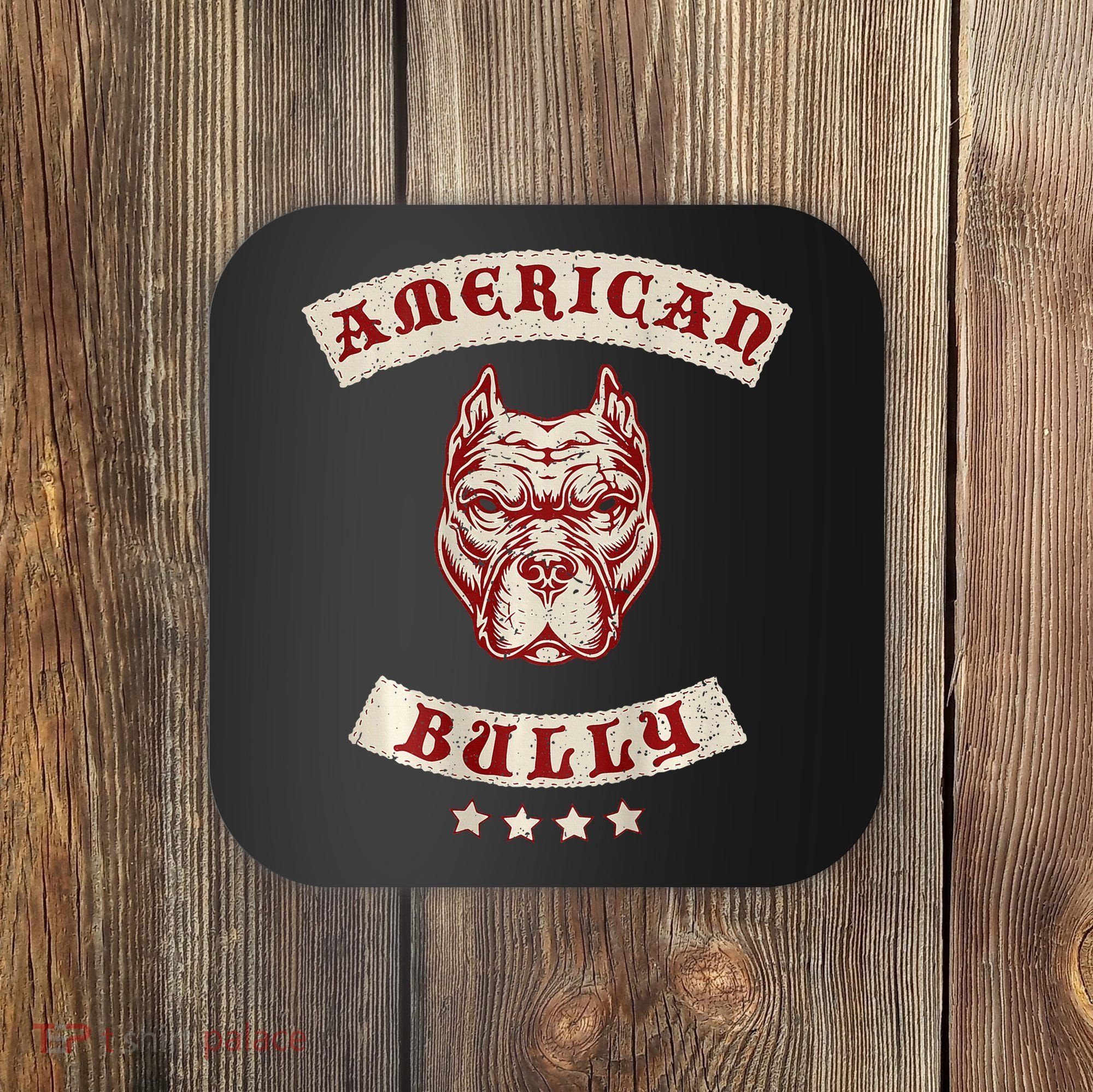 Pit Bull American Bully Dog Breed Mc Style Coaster