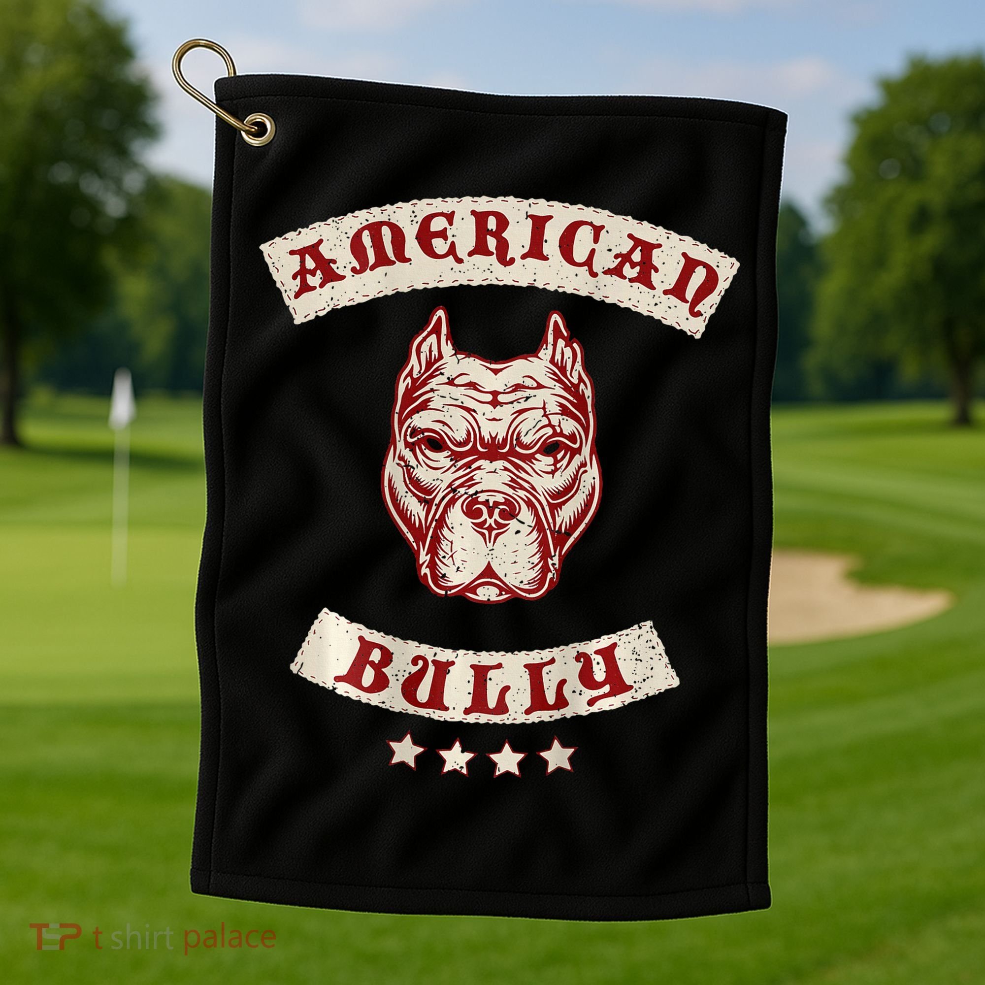 Pit Bull American Bully Dog Breed Mc Style Golf Towel