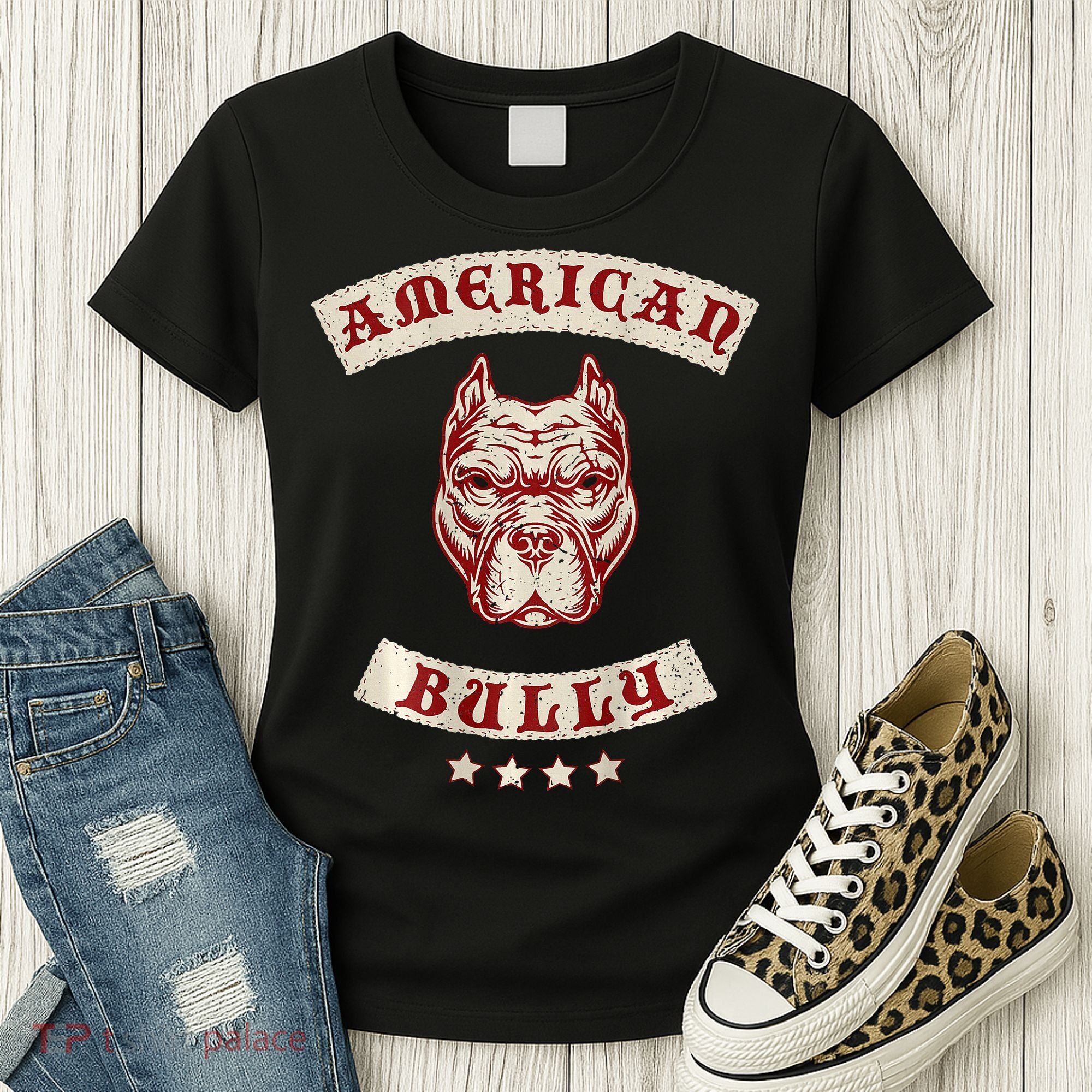 Pit Bull American Bully Dog Breed Mc Style Women's T-Shirt